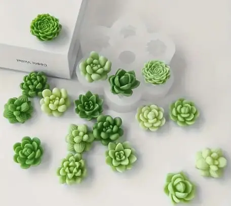 1 Pcs Succulent Different Flowers Silicone Mould 4 Silicone Mould : 1 Pc Succulent Flowers Silicone Mould (Succ-DF)