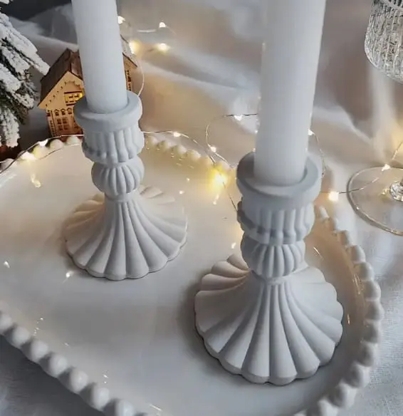 2 Pc Roman Candle Holder Silicone Mould 6 Silicone Mould : 2 Piece Retro Roman Column Candle Holder Silicone Mould (RRCH)