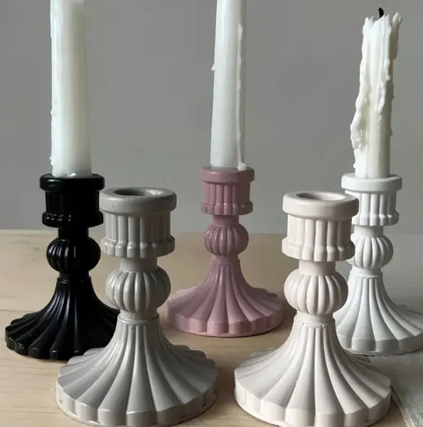 2 Pc Roman Candle Holder Silicone Mould 7 Silicone Mould : 2 Piece Retro Roman Column Candle Holder Silicone Mould (RRCH)