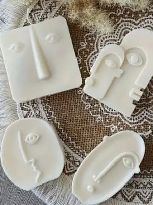 4 Pc Abstract Face Silicone MOuld Set Silicone Mould : 4 Piece Abstract Faces Silicone Moulds (FSM)