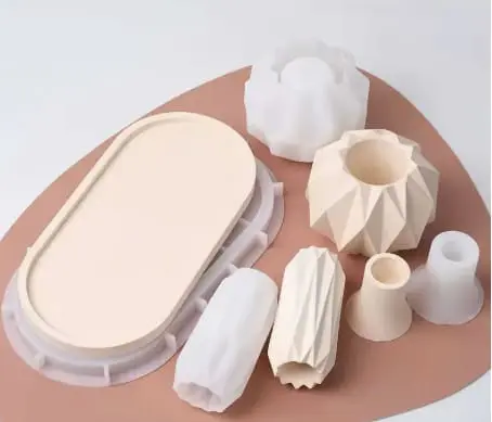 Silicone Mould : 4 Piece Geometric Vase Candle Silicone Mould Set (Code TUM_AH)