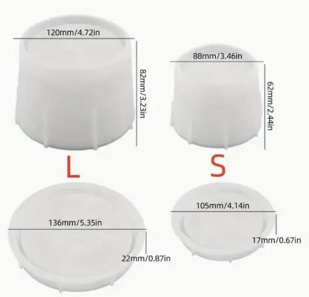 Cylindrical Flower Pot Silicone Moulds 4 Silicone Mould : Dual-Size Cylindrical Flower Pots Silicone Mould (DZFP)
