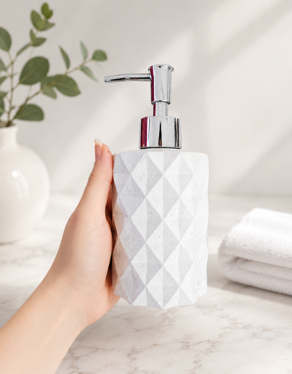 Diamond_SLD_5_3 Silicone Mould : Dual Cylinder Diamond Soap & Lotion Dispenser or Diffusor Silicone Mould (SLD_05)
