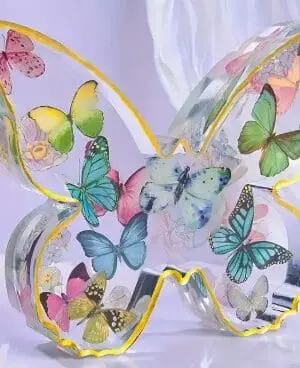 Large Butterfly Resin Silicone Mould 4 Arts & Craft : Alpha Mould (1.3cm depth)