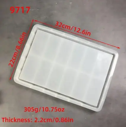 Large Rectangular Silicone Mould 2 Silicone Mould: Large Rectangular Tray Silicone Mould (LRTSM)