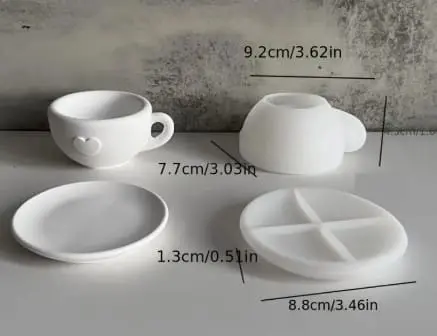 Silicone Mould : Love Coffee Cup Set Silicone Mould (LCCSSM)