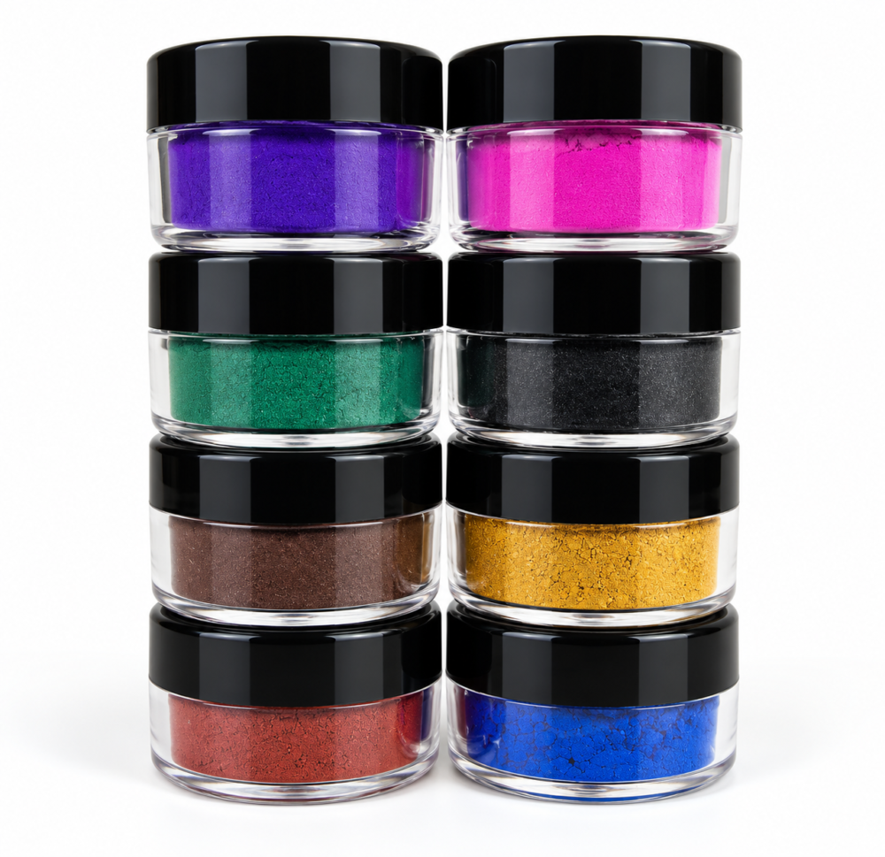 Setof8IronOixde_new Epoxy Art : Set of Gypsogem Pigment Iron Oxide Powder (8 colours)