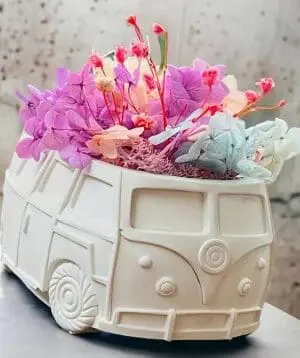 Vintage Bus Flower Pot Silicone Mould Silicone Mould : Vintage VW Combi Storage/Flower Pot Silicone Mould (VWK)
