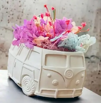 Vintage Bus Flower Pot Silicone Mould Silicone Mould : Vintage VW Combi Storage/Flower Pot Silicone Mould (VWK)