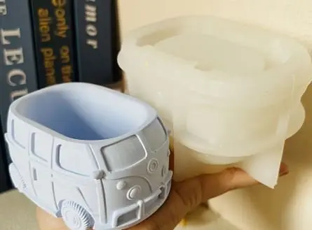 Vintage Bus Flower Pot Silicone Mould 2 Silicone Mould : Vintage VW Combi Storage/Flower Pot Silicone Mould (VWK)