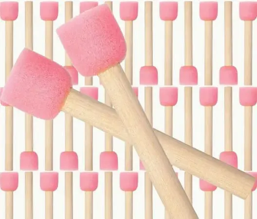 20pcs Round Sponge Paint Brush Arts & Craft : Round Sponge Paint Brush (Pack of 5)