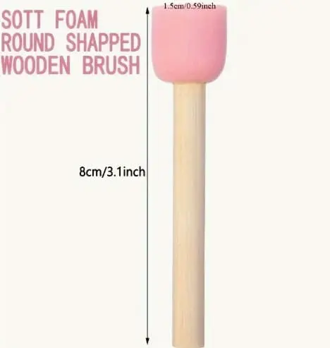 20pcs Round Sponge Paint Brush 2 Arts & Craft : Round Sponge Paint Brush (Pack of 5)