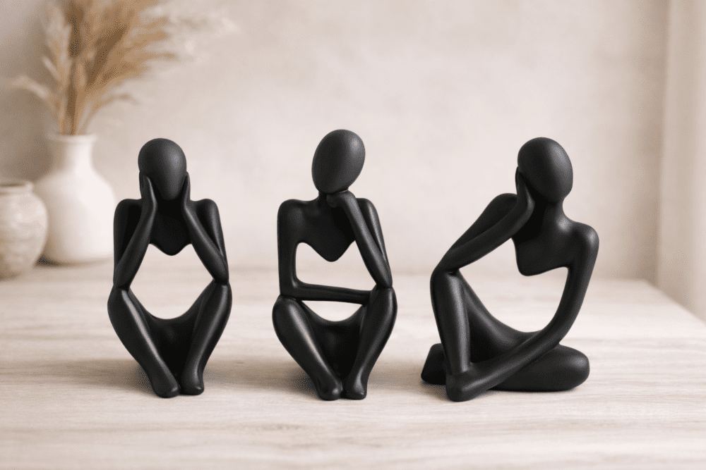 CODE TUM_3AFSM_4 Silicone Mould : 3 Piece Abstract Figurine Silicone Mould (CODE TUM_3AFSM)