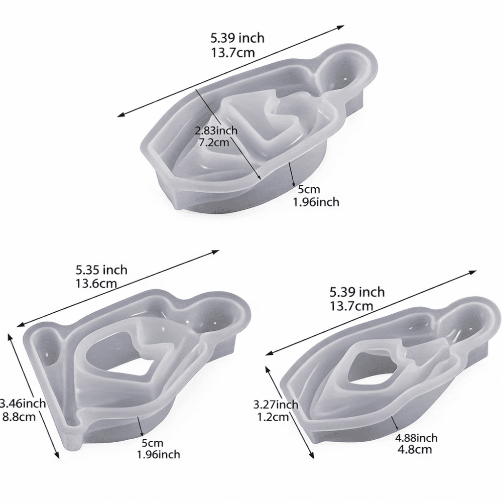 CODE TUM_3AFSM_8e Silicone Mould : 3 Piece Abstract Figurine Silicone Mould (CODE TUM_3AFSM)