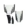 CurvedStandsBoth Laser Blanks : 3mm CLEAR Acrylic Boards with Curved 6mm Black Melamine Sides (Portrait and Landscape)