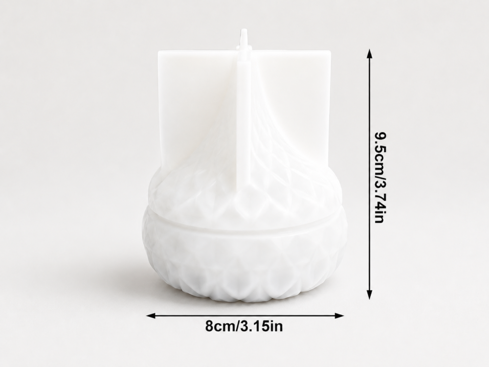 Geometric Storage Jar & Lid Silicone Mould (Geo98)_2 Silicone Moulds : 2 Piece Geometric Storage Jar & Lid Silicone Mould (Geo98)