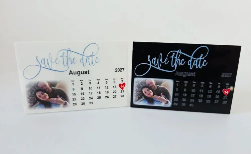 UV Save the date 3D UV Prints : Save the Date Fridge magnets