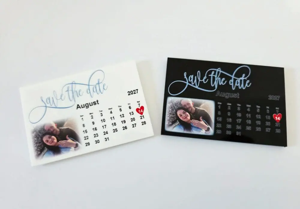UV Save the date4 3D UV Prints : Save the Date Fridge magnets