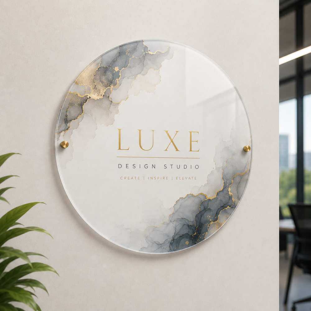3D UV Prints : Direct to 3mm Acrylic Clear Various Circle/Discs 20 to 60cm (with or without Standoffs)