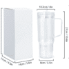Snow Globe Tumblers : 40oz (1182,94mls) Plastic Stanley Dupe Styled Snow Globe Tumbler (with predrilled hole & plug)