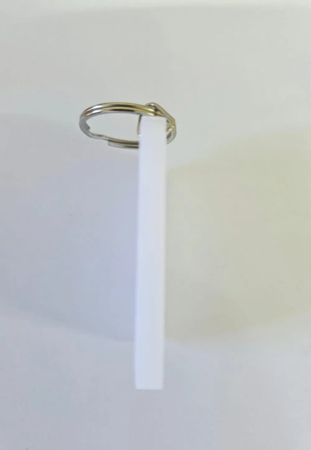 Sublimation Blanks : 6mm White/Opal Sublimer Rectangle Keychain (6.6 by 4.6cm incl. connector + split keychain)