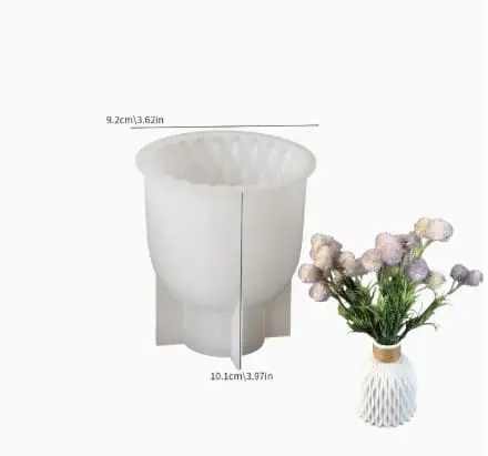 Silicone Mould : 1 piece Bohemian Styled Water ripple vase Silicone Mould (WRV)