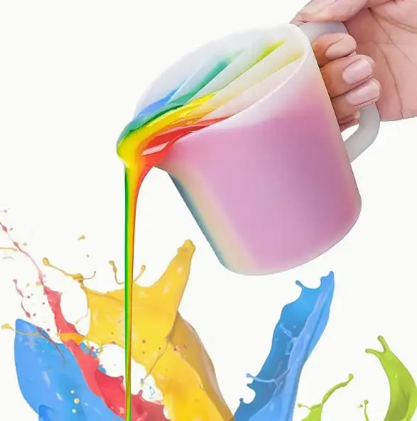 Silione Split Jug 500ml Arts & Crafts : 5 Channel 500ml Silicone Split Pouring Cup with Handle (Chasp)