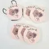 Personalised Gifting : Round Ceramic 6 Piece Coaster Set with Abstract Elegant Lady, "Beauty beings within"