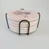 Personalised Gifting : Round Ceramic 6 Piece Coaster Set with Abstract Elegant Lady, "Beauty beings within"