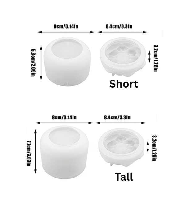 Silicone Mould : Camellia Bloom Flower Jar Silicone Mould (Short & Tall) [CB2]