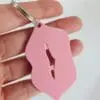 Lips2 Laser Acrylic Shapes : Pastel Acrylic Range : Lip Shape Keychain, Disc + Keyring (Set of 5)