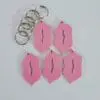 Lips4 Laser Acrylic Shapes : Pastel Acrylic Range : Lip Shape Keychain, Disc + Keyring (Set of 5)