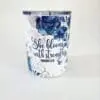 Stregnth10ozTumbler2 Personalised Gifting : 12oz Tumbler Double Inner Walled & Vacuumed with theme full wrap floral print with "She Blooms with Strength Proverbs 31:25"