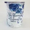Stregnth10ozTumbler5 Personalised Gifting : 12oz Tumbler Double Inner Walled & Vacuumed with theme full wrap floral print with "She Blooms with Strength Proverbs 31:25"