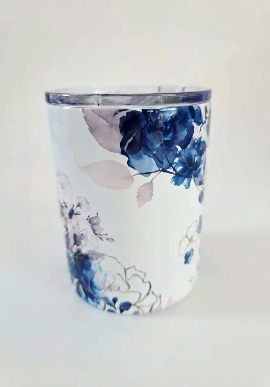 Stregnth10ozTumbler7 Personalised Gifting : 12oz Tumbler Double Inner Walled & Vacuumed with theme full wrap floral print with "She Blooms with Strength Proverbs 31:25"