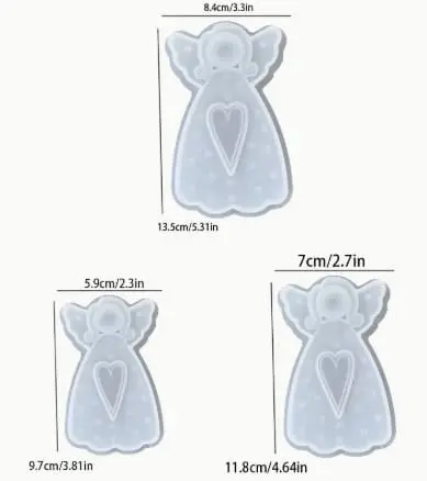 3 Piece Hanging Angel Ornament Siilicone Mould Set (3Pc Set_Ang_Hang) 2 Silicone Mould : 3 Piece Hanging Angel Ornament Siilicone Mould Set (3Pc Set_Ang_Hang)