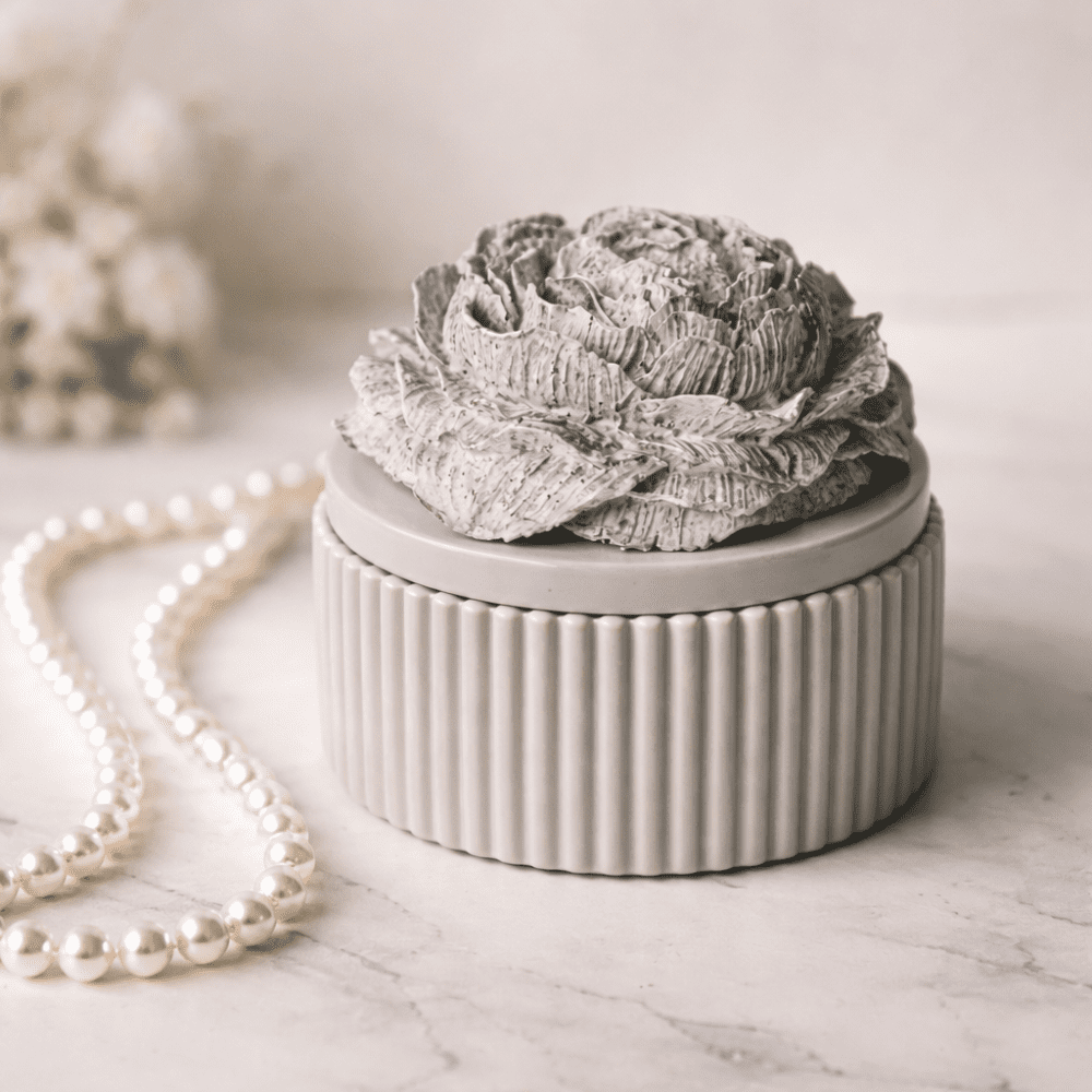 Silicone Mould : 3 Piece Striped Candle Jar + Peony Flower Silicone Mould Set (PFS)