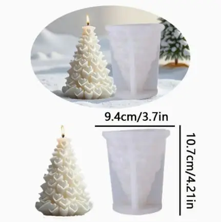 3D Love Tree 2 Silicone Mould : 3D Love Christmas Tree with Hearts (3DLove)