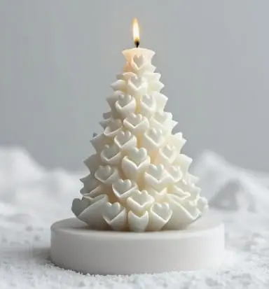 3D Love Tree Silicone Mould : 3D Love Christmas Tree with Hearts (3DLove)