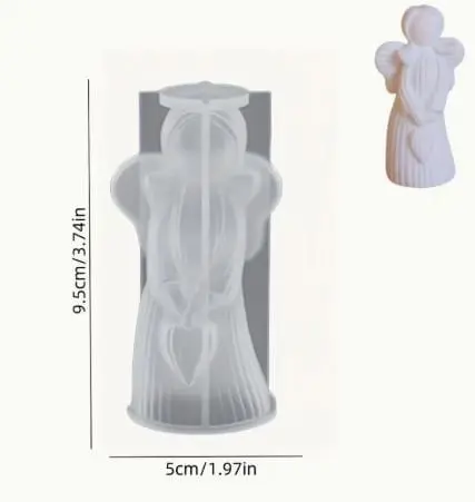 Angel Holding Heart Silicone Mould (AngHrt-Hold) 2 Silicone Mould : 1 Piece Angel Holding Heart Silicone Mould (AngHrt-Hold)