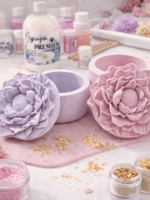 Silicone Mould : Camellia Blossom Bloom Flower Jar Silicone Mould (CBBJ)