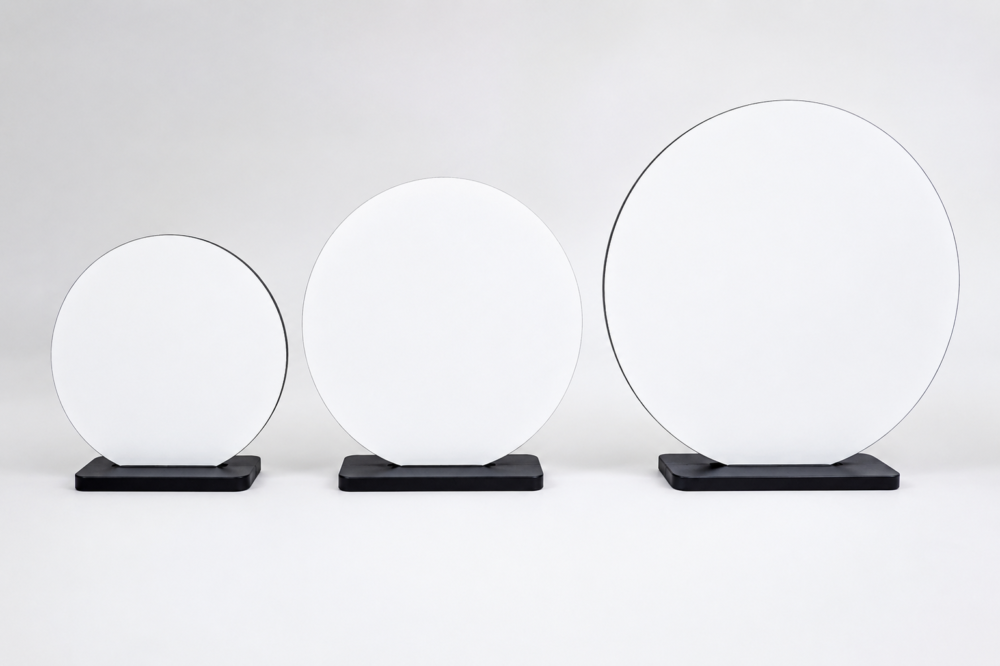CircularAward_SML_CGPT Laser Sublimation Blanks : DIY 3mm Super Glossy Sublimation MDF Circular Style Award/Trophy (Small, Medium & Large)