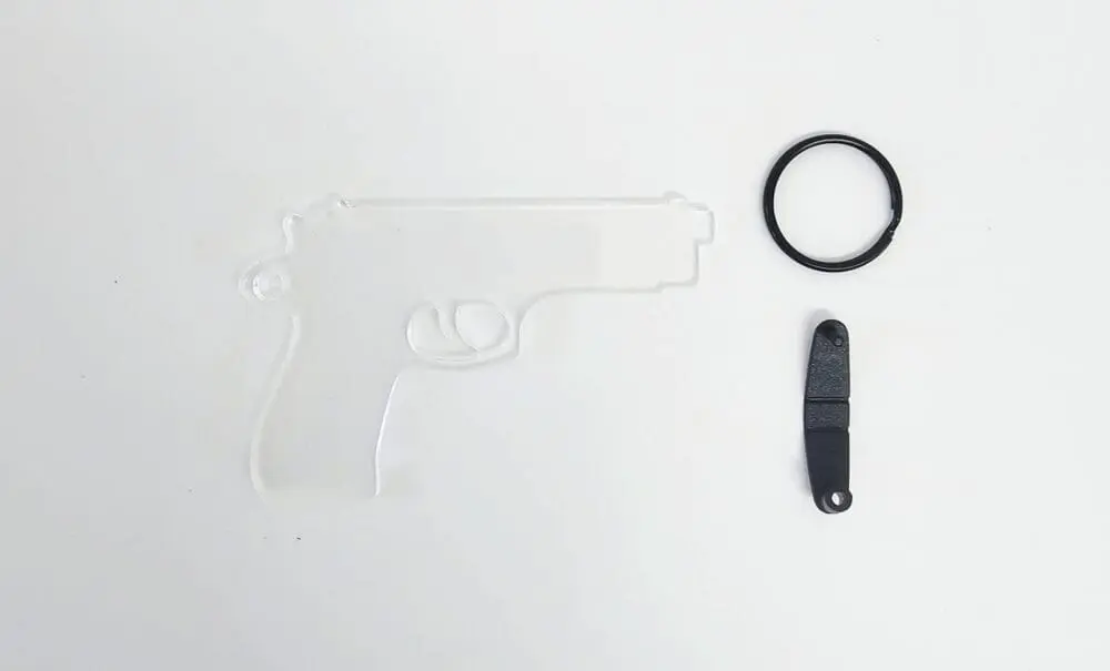 Clear Gun Keychain 1 Laser Acrylic Shapes : CLEAR Acrylic GUN Shapes (3 & 5mm)