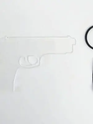 Clear Gun Keychain 1 Laser Acrylic Shapes : CLEAR Acrylic GUN Shapes (3 & 5mm)