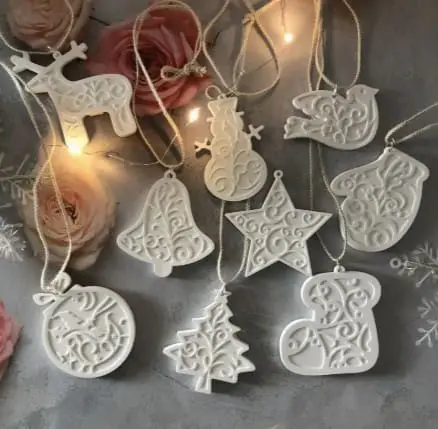 Hanging Christmas Ornaments - Set of 9 (Hang_Orn_9Pc) 2 Silicone Mould : Hanging Christmas Ornaments - Set of 9 (Hang_Orn_9Pc)