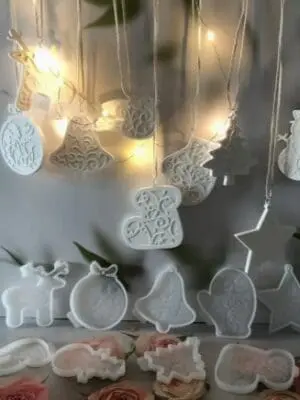 Silicone Mould : Hanging Christmas Ornaments - Set of 9 (Hang_Orn_9Pc)