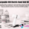 Held Mixer White Arts & Crafts : Rechargeable USB Electric Hand Held Mixer (Black or White)