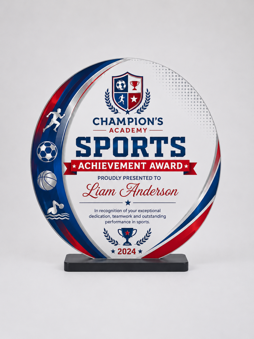 Sports Laser Sublimation Blanks : DIY 3mm Super Glossy Sublimation MDF Circular Style Award/Trophy (Small, Medium & Large)