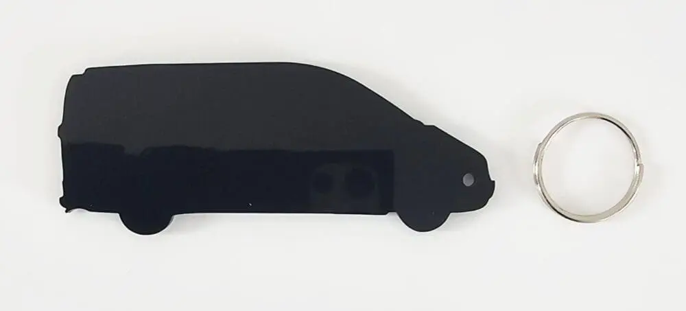 Black Acrylic Van Keychain Laser Acrylic Shapes : BLACK or WHITE Van Keychain with split keyring