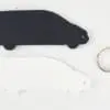 Black and White Van Keychain Laser Acrylic Shapes : BLACK or WHITE Van Keychain with split keyring